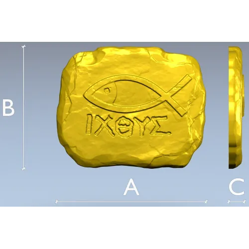 Рельефная табличка с символом ИХТУС, 3D модель STL для ЧПУ