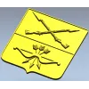 Heraldic Shield with Crossed Muskets and Bow - STL 3D Model for CNC