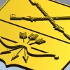 Heraldic Shield with Crossed Muskets and Bow - STL 3D Model for CNC