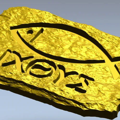 Ichthys Stone Plaque - STL 3D model for CNC