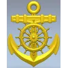 Морской герб со штурвалом и якорем - STL для ЧПУ