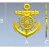 Морской герб со штурвалом и якорем - STL для ЧПУ