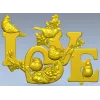 LOVE - 3D модель в формате STL с птицами и гнездом для ЧПУ