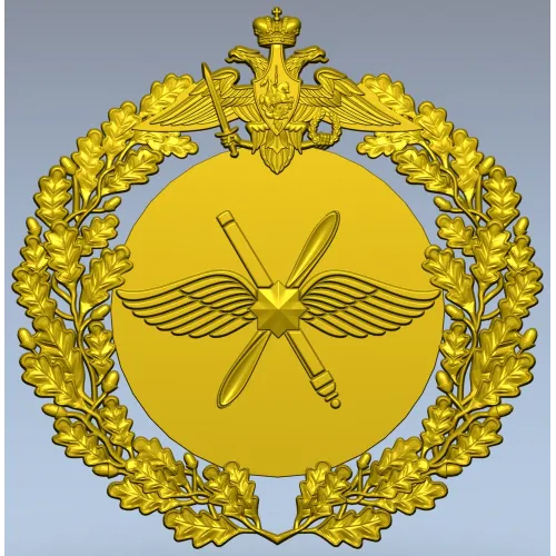 Герб ПВО ВКС - STL модель рельефа для ЧПУ