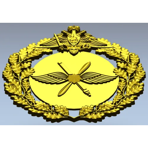 Герб ПВО ВКС - STL модель рельефа для ЧПУ