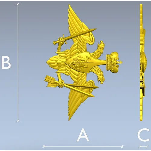 Emblem of the Strategic Missile Forces - STL 3D Model for CNC