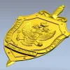 Criminal Investigation Shield - high-detail STL 3D model for CNC