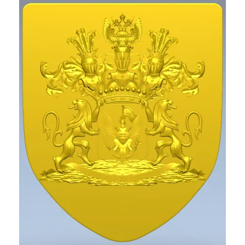 Heraldic Shield STL - Family Coat of Arms 3D Model for CNC