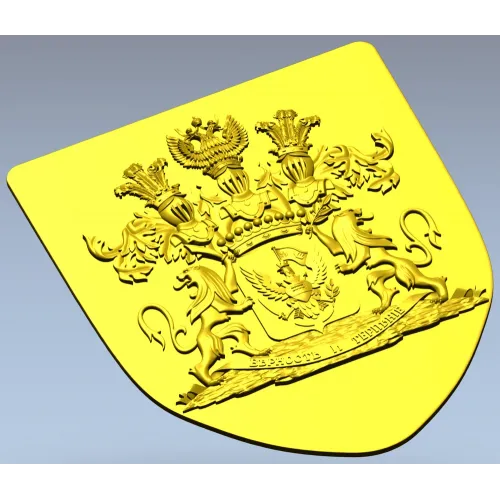 Heraldic Shield STL - Family Coat of Arms 3D Model for CNC
