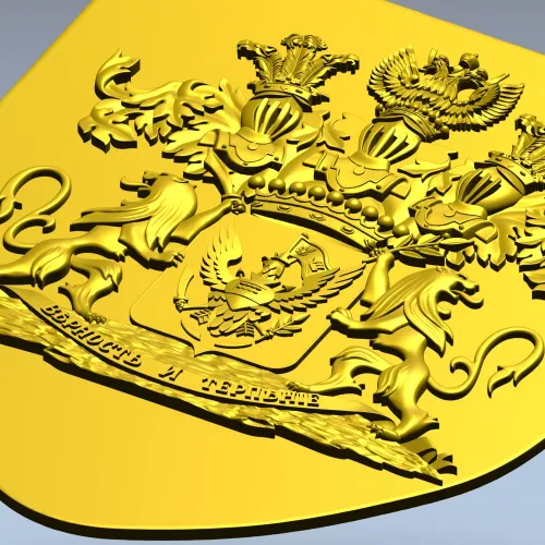 Heraldic Shield STL - Family Coat of Arms 3D Model for CNC