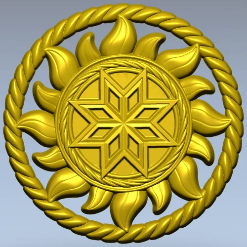 Alatyr Sun Medallion - STL 3D model for CNC carving