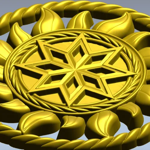 Alatyr Sun Medallion - STL 3D model for CNC carving