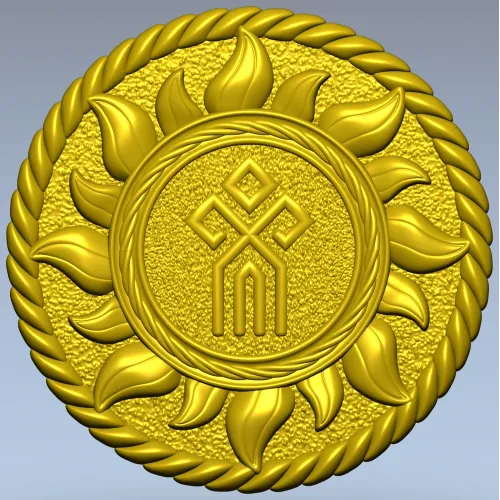 Slavic Sun Medallion STL for CNC carving