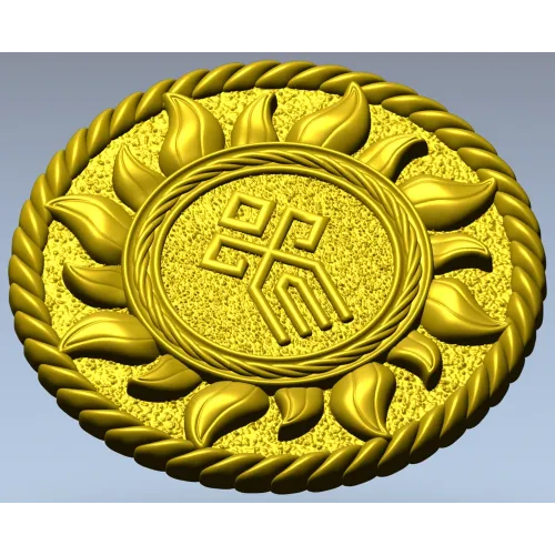 Slavic Sun Medallion STL for CNC carving