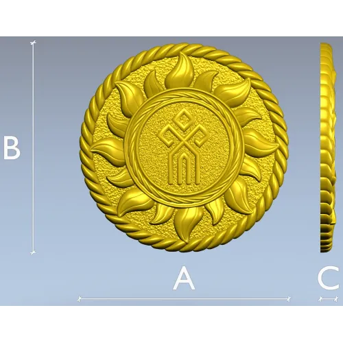 Slavic Sun Medallion STL for CNC carving