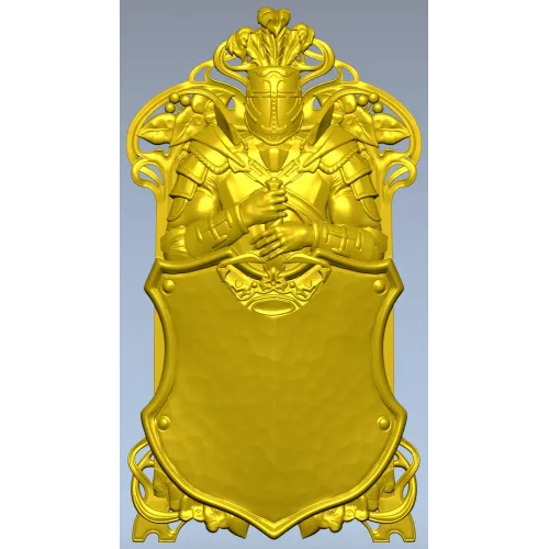 Knightly Heraldic Plaque STL for CNC