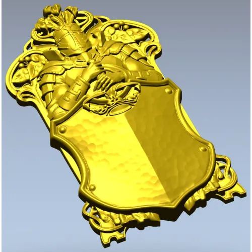 Knightly Heraldic Plaque STL for CNC
