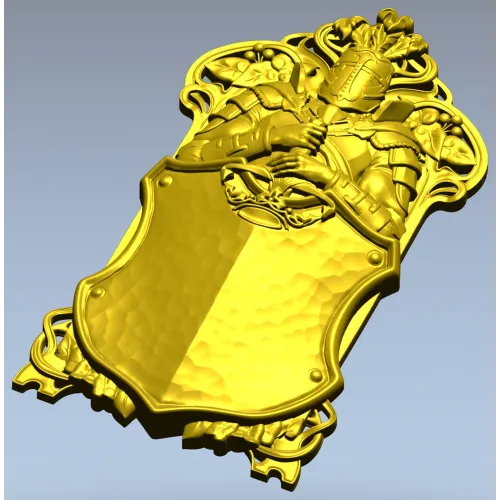 Knightly Heraldic Plaque STL for CNC