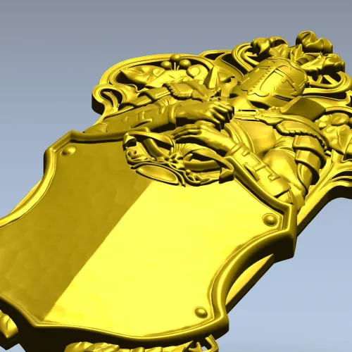 Knightly Heraldic Plaque STL for CNC