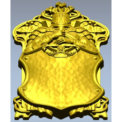 Knightly Heraldic Plaque STL for CNC
