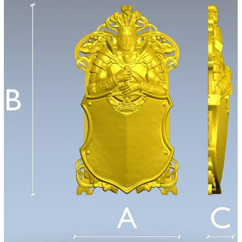 Knightly Heraldic Plaque STL for CNC