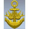 Anchor with Swallows - STL 3D model for CNC