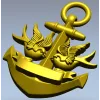 Anchor with Swallows - STL 3D model for CNC