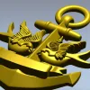 Anchor with Swallows - STL 3D model for CNC