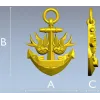 Anchor with Swallows - STL 3D model for CNC