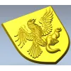 Heraldic Eagle and Marten Shield - high-relief STL 3D model for CNC