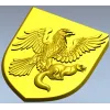 Heraldic Eagle and Marten Shield - high-relief STL 3D model for CNC