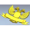 Двуглавый орёл с щитом и лентой - 3D модель STL для ЧПУ
