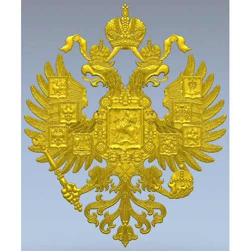Imperial Russian Double-Headed Eagle STL 3D Model for CNC