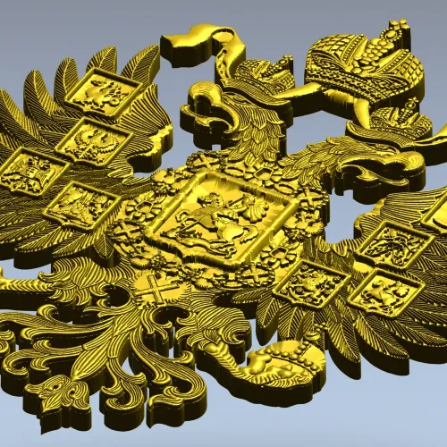 Imperial Russian Double-Headed Eagle STL 3D Model for CNC