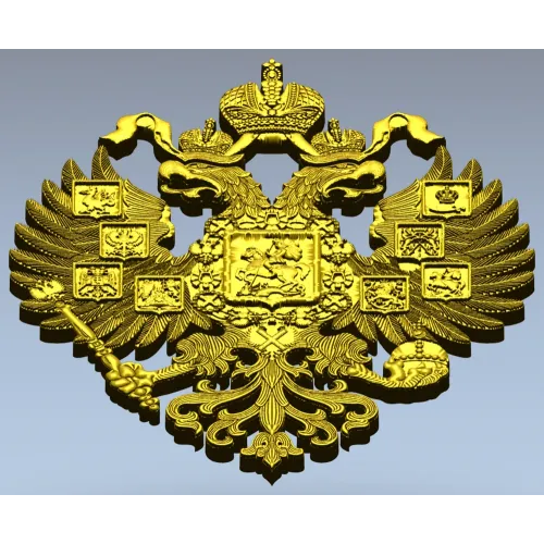 Imperial Russian Double-Headed Eagle STL 3D Model for CNC
