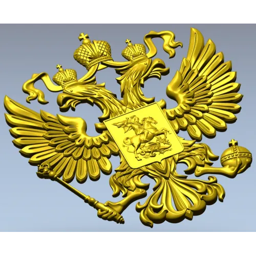 Герб Российской Федерации - рельефная 3D модель STL для ЧПУ