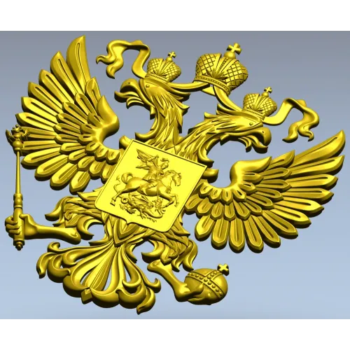 Герб Российской Федерации - рельефная 3D модель STL для ЧПУ
