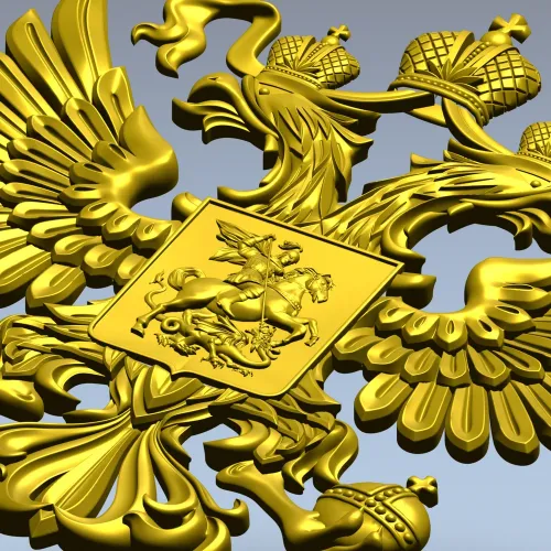 Герб Российской Федерации - рельефная 3D модель STL для ЧПУ