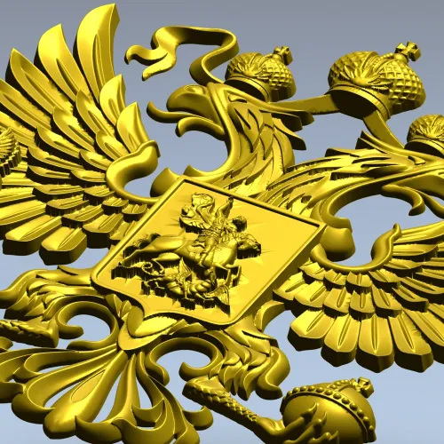 Герб Российской Федерации - 3D STL модель для ЧПУ