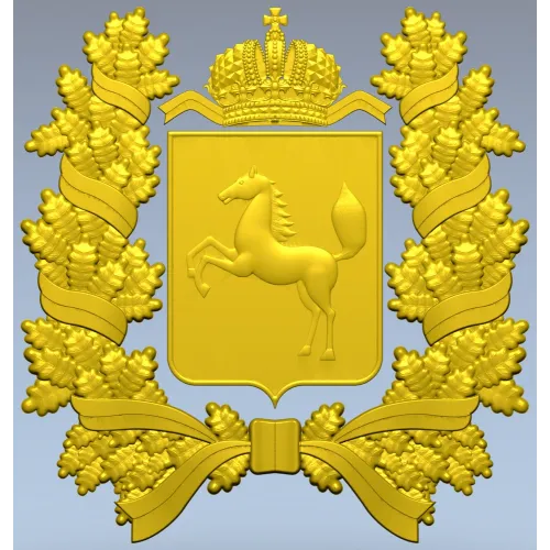 Tomsk Oblast Coat of Arms STL 3D Model for CNC Milling