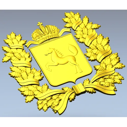 Tomsk Oblast Coat of Arms STL 3D Model for CNC Milling