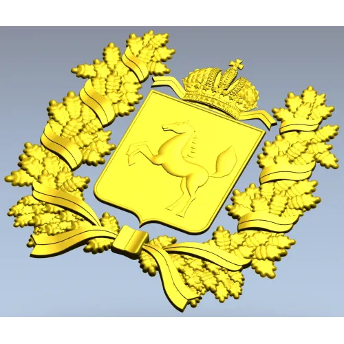 Tomsk Oblast Coat of Arms STL 3D Model for CNC Milling