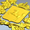 Tomsk Oblast Coat of Arms STL 3D Model for CNC Milling