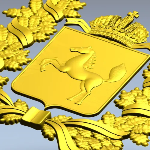 Tomsk Oblast Coat of Arms STL 3D Model for CNC Milling