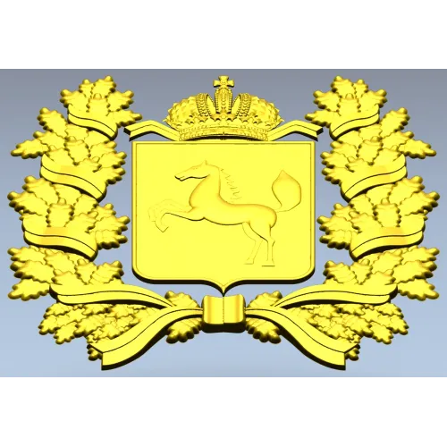 Tomsk Oblast Coat of Arms STL 3D Model for CNC Milling