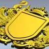 Heraldic Coat of Arms STL - Eagle & Dragon 3D Model for CNC