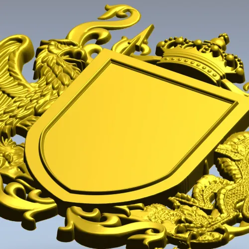 Heraldic Coat of Arms STL - Eagle & Dragon 3D Model for CNC