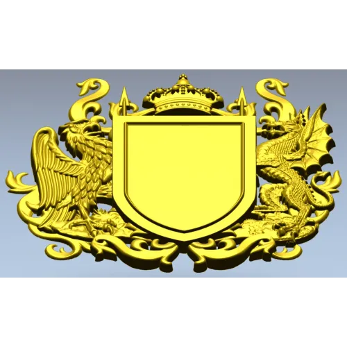 Heraldic Coat of Arms STL - Eagle & Dragon 3D Model for CNC
