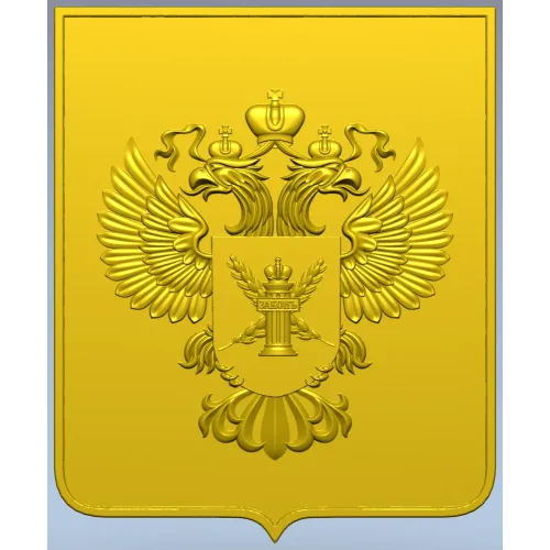 Heraldic Double-Headed Eagle Shield STL 3D Model