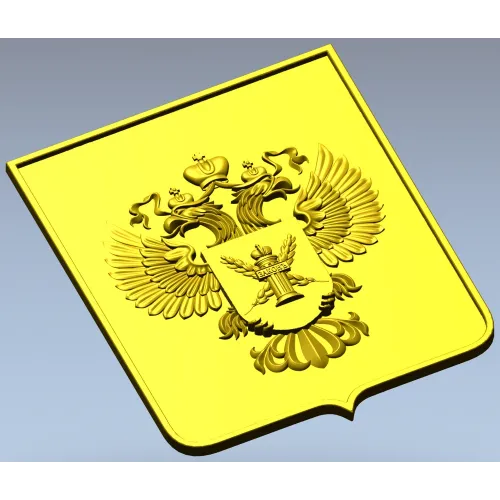 Heraldic Double-Headed Eagle Shield STL 3D Model